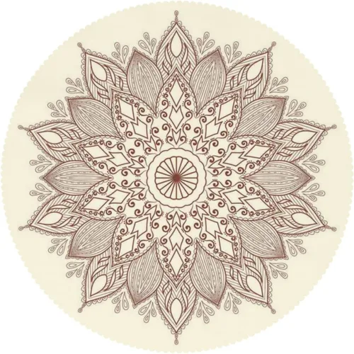Vista 3 de Mantel redondo de mandala marrón – para comedor, cocina, decoración del hogar, cena de vacaciones, mantel lavable, a prueba de derrames, lavable