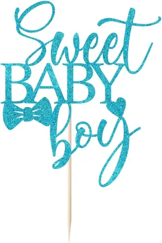 Vista 3 de Decoración para tartas Sweet Baby Boy – Baby Shower, Baby Shower, Baby Shower para recién nacido, decoración de fiesta de cumpleaños