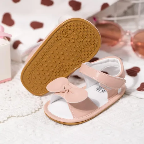 Vista 121 de Meckior Sandalias de verano con punta abierta y suave de piel sintética para bebés y niñas pequeñas