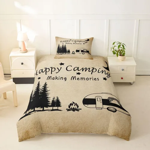 Vista 29 de Erosebridal Camper Bedding - Juego de ropa de cama de 2 piezas, estilo rústico de granja, juego de ropa de cama de campamento para adolescentes