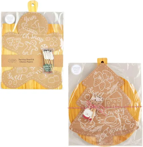 Vista 3 de Mud Pie Papel Kraft, tablero aprox 12 1/2 "x 9 1/2", árbol de Navidad