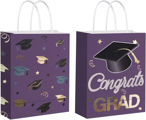 Vista 8 de 12 bolsas de regalo para graduados, regalos de fiesta de graduación, bolsas de envoltura para decoración de suministros de fiesta temática