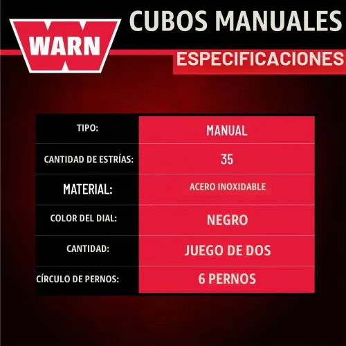 Vista 5 de WARN Bujes de bloqueo manual negros premium 35 Spline para Ford Super Duty 05-26