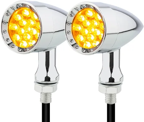 Vista 10 de TSUNG - Luz de señal direccional LED tipo bala para motocicleta, indicador pequeño, intermitente universal para la parte delantera y trasera