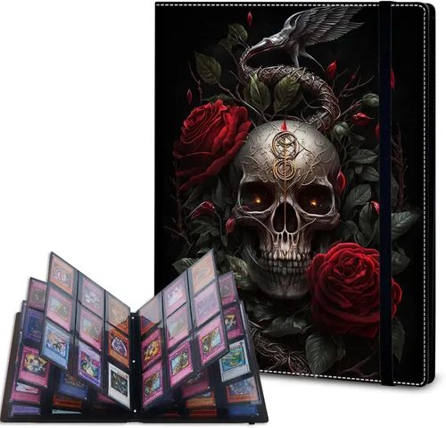 Vista 8 de Carpeta de tarjetas – Carpeta de 9 bolsillos para tarjetas intercambiables, carpeta de cuero de 360 bolsillos de carga lateral para MTG, TCG Bandera