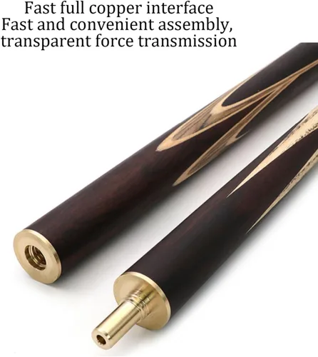 Vista 4 de Tacos de billar profesionales 57.1 in Norteamericano Importado Material British Snooker cue Set, 3/4 Split cue, 0.382 in