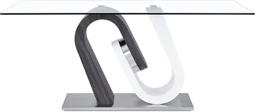 Vista 4 de Global Furniture USA Mesa de comedor con base gris y blanca Gris- blanco