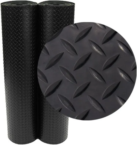 Vista 10 de Rollos de piso de goma de placa de diamante Rubber-Cal - 3 mm x 1.2 m x 0.3 m - Negro