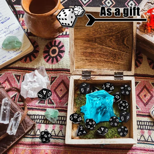 Vista 7 de Deekin Cubo gelatinoso de la cárcel de dados de resina de la prisión, 6 jaulas de juego de rol con contenedor, juego poliédrico negro, accesorio