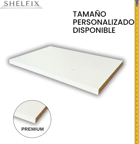 Vista 4 de Estantes blancos personalizados cortados a medida 3/4" - Estante de gabinete de tamaño personalizado - Estantes de melamina cortados a medida 3/4