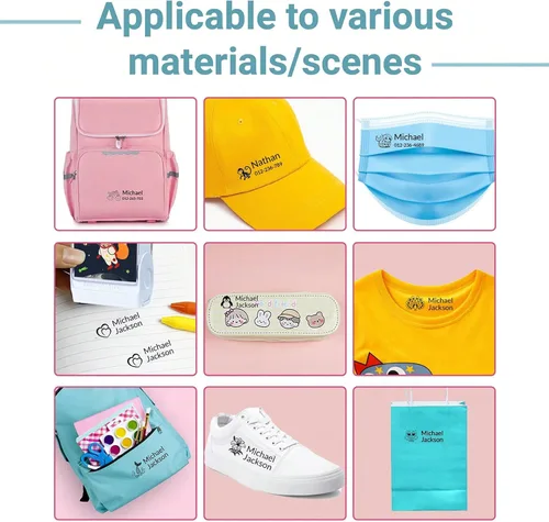 Vista 5 de Sello con nombre para ropa para niños, impermeable, sellos personalizados con nombre para ropa, sellos de ropa personalizados para ropa de niños
