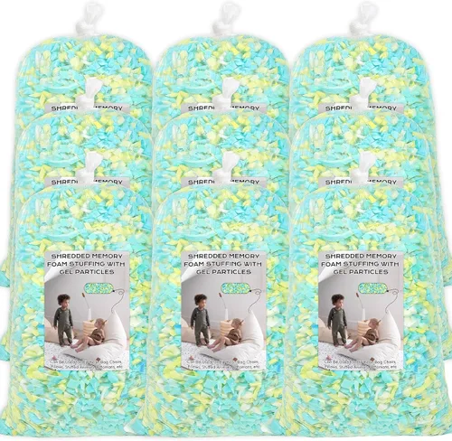 Vista 8 de Relleno para saco de boxeo de 5 libras, relleno de frijoles para almohada y puf, relleno de espuma viscoelástica triturada, relleno para saco