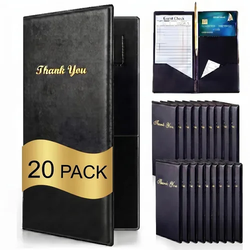 Vista 9 de Potchen 10 Pcs Server Books, Waiter Check Presenters, Guest Check Holder Waitress Book with Receipt Holder for Restaurants Waitress Bars Hotels