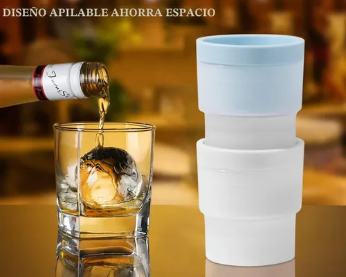 Vista 3 de Molde para hacer bolas de hielo DAPOWER - Juego de 4, molde redondo para cubitos de hielo, cubitos de hielo esféricos de 2.4 pulgadas para whisky