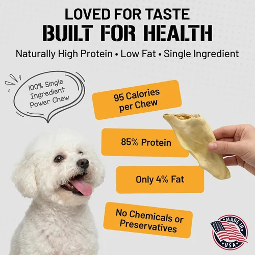 Vista 2 de Dog Chits Orejas de vaca para perros – Golosinas para perros totalmente naturales con orejas de vaca y masticables de entrenamiento – Alto
