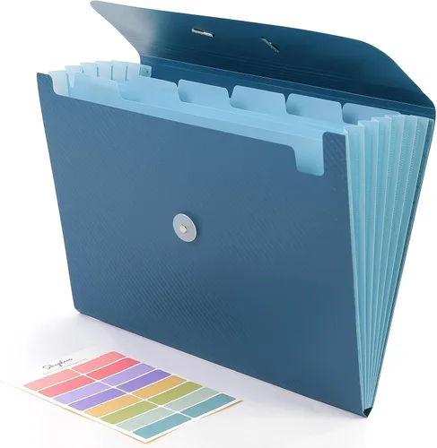 Vista 11 de SKYDUE Carpeta de archivos expandible con 7 bolsillos, organizador de archivos de acordeón, carpetas para documentos, organizador portátil de papel