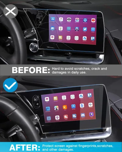 Vista 3 de Daeiclru - Protector de pantalla compatible con Chevrolet Corvette C8 2020-2023, película protectora de pantalla de navegación, película protectora