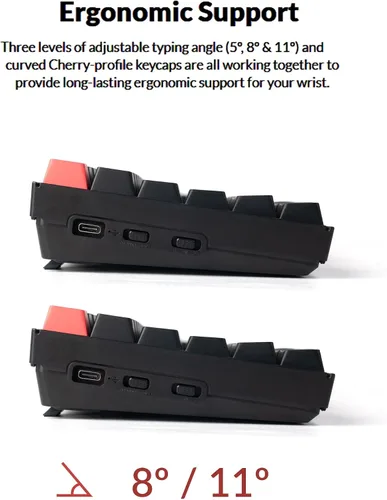 Vista 7 de Keychron K4 QMK Teclado mecánico inalámbrico personalizado, diseño intercambiable en caliente del 96% Bluetooth/USB-C programable, interruptor RGB