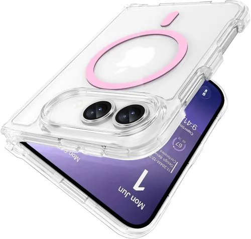 Vista 9 de MAKAVO Funda magnética para iPhone Duo, color negro transparente negro (Clear-Black)