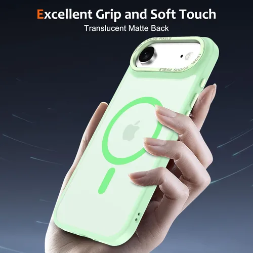 Vista 87 de Anuck - Funda magnética para iPhone 11 compatible con MagSafe, carcasa trasera mate translúcida dura, borde de TPU, delgada, resistente a impactos