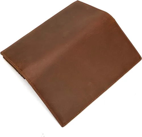 Vista 8 de LUUFAN Billetera larga de cuero genuino para hombre, cartera plegable grabada