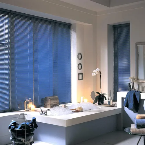 Vista 5 de Persianas venecianas inalámbricas para ventanas, persianas opacas horizontales de aluminio, persianas venecianas para oficina en casa Negro