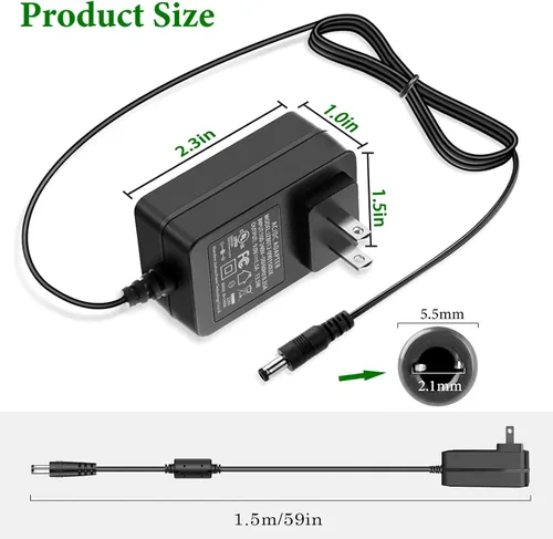 Vista 8 de Adaptador de fuente de alimentación de 9 V, 1.5 A, 1 A, CA 100-240 V a CC 9 V, compatible con Arduino UNO MEGA, Schwinn Elliptical 270 470, Crosley