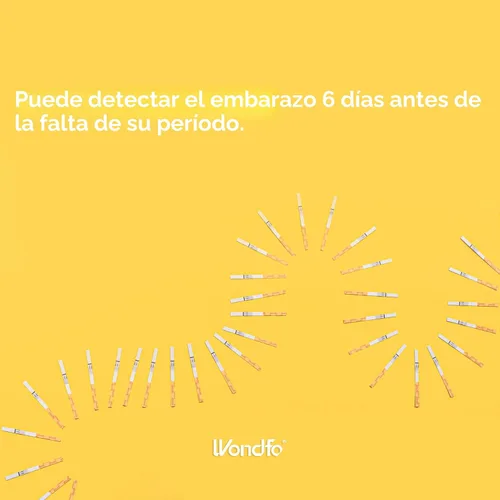 Vista 4 de Wondfo Tiras de prueba de embarazo de resultados tempranos: obtenga resultados 6 días antes que el kit de prueba HCG sensible al período y de alta