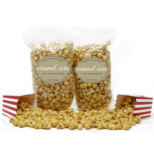Vista 4 de Pop'N Popcorn Caramel Korn - Maíz pop con sabor dulce caramelizado de 128 onzas para aperitivos de juegos de béisbol, noche de cine o fiesta en casa