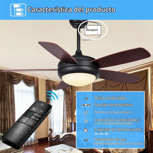 Vista 2 de Kit de control remoto termostático universal para ventilador de techo, reemplazo para Hampton Bay Home Decorators Collection Hunter Harbor Breeze