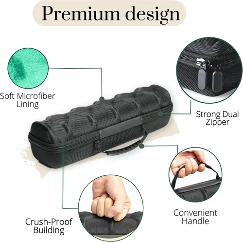 Vista 7 de AUKURA Funda de viaje para reloj, 5 ranuras con cremallera dura, caja de transporte y organizador para hombres y mujeres, con almohada suave