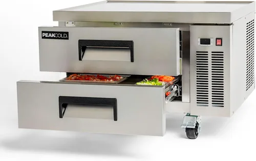 Vista 3 de PEAKCOLD - Base de chef refrigerada con 2 cajones, 36 pulgadas de ancho