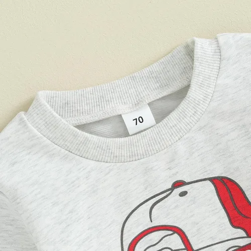 Vista 2 de LAGKIYOJ Conjunto de 2 piezas de sudadera con diseño de árbol de Navidad para niño y niña, ropa de otoño e invierno