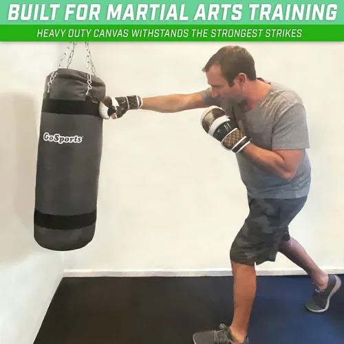 Vista 5 de Bolsa de golpeo rellenable GoSports para entrenamiento - Ideal para boxeo, MMA, Muay Thai y más, llénala con ropa y trapos