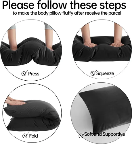 Vista 7 de BedTreat Almohada de cuerpo completo con funda extraíble para adultos, almohada corporal suave y esponjosa para personas que duermen de lado