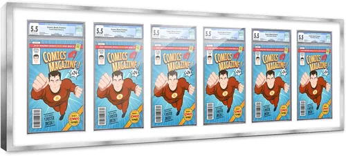 Vista 56 de Poster Palooza Marco de cómics con paspartú para 1 cómic de grado CGC, CBCS o PGX, marco de cómic de bronce para cómic de 8.125 x 13 pulgadas