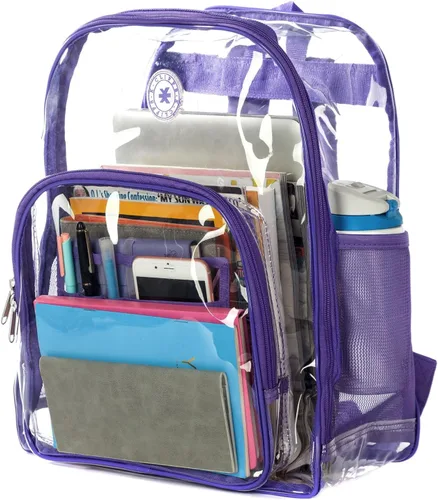 Vista 16 de K-Cliffs Large Transparent Backpack Clear Heavy Duty School Bag Durable Student Bookbag See Through Vinyl Daypack Workbag