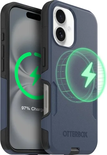 Vista 15 de OtterBox Funda para iPhone 16 Commuter Series - Jeans azul bebé, funda delgada y protectora para iPhone, de doble capa, absorción de impactos