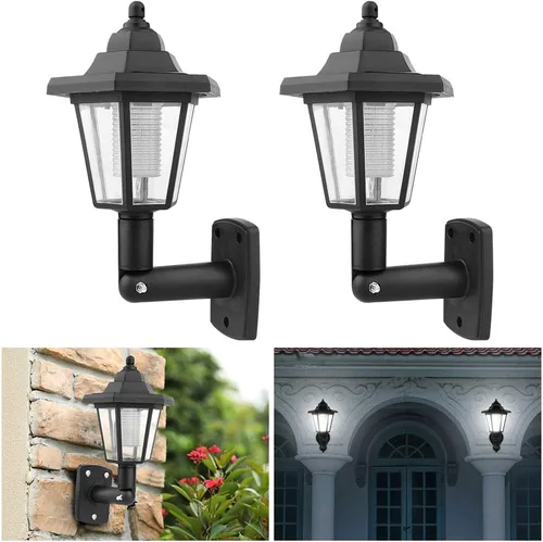 Vista 5 de 2 faroles solares de pared, lámpara de pared LED de inducción automática para jardín al aire libre, resistente a la intemperie, linterna de pared