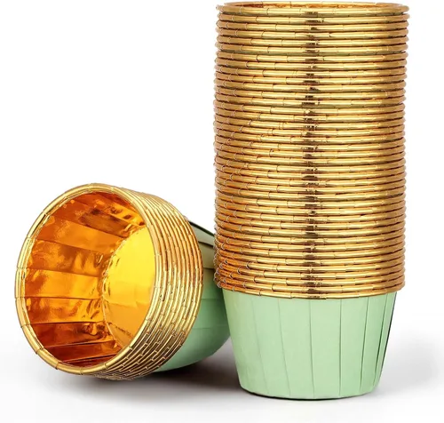 Vista 9 de EUSOAR Vasos para hornear, 50 forros para cupcakes de 3.5 onzas, forros para magdalenas de Navidad, envoltorios de cupcakes, papel para magdalenas