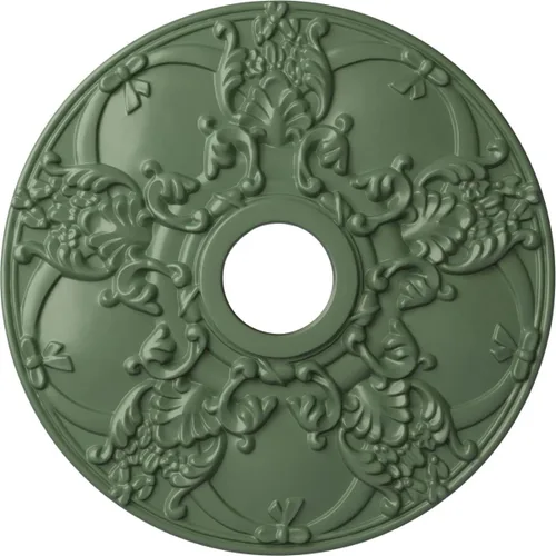 Vista 26 de Ekena Millwork CM18NOCGS Medallón de techo Norwich, 18.0 in de diámetro exterior x 3.4 in de diámetro interior x 1 3/8"P, pátina verde cobre pintado