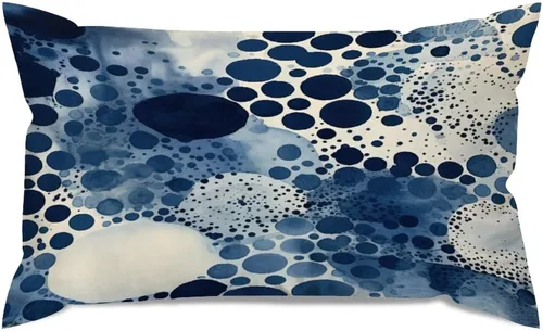 Vista 30 de Chinoiserie - Fundas de almohada decorativas de porcelana azul y blanca con patrón de edificios de estilo chino de 12 x 20 pulgadas, fundas de cojín