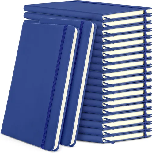 Vista 21 de Honoson 20 Pack Lined Journal Notebooks A5 Hardcover Executive Notebook 5.5" x 8.3" PU Leather Wide Ruled Journals Bulk with Elastic Band for Home