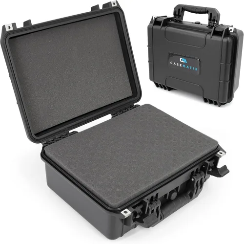 Vista 10 de CASEMATIX 8" Funda rígida impermeable pequeña con espuma personalizable para electrónica portátil, herramientas y accesorios - Carcasa rígida