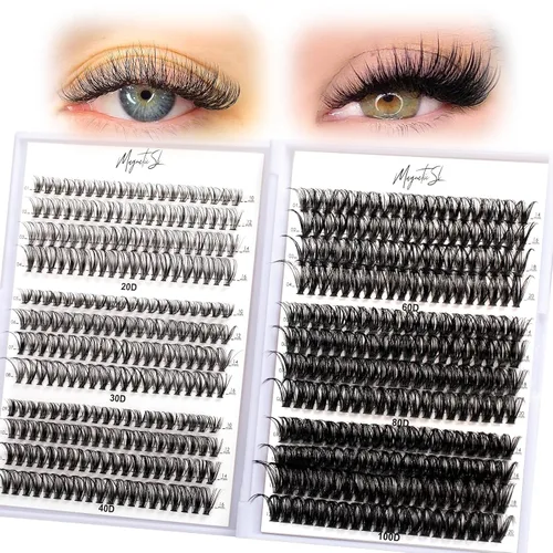 Vista 19 de Extensiones de pestañas en racimo, 72 racimos de pestañas individuales, extensiones de pestañas postizas, kit de extensión de pestañas para colocar