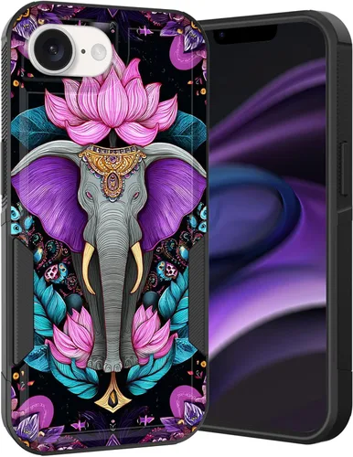 Vista 227 de Funda para iPhone Air, doble capa híbrida resistente resistente a prueba de golpes de policarbonato duro + funda protectora de silicona suave