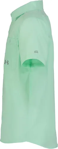 Vista 2 de Under Armour - Camisa de manga corta para niños al aire libre, tejida con botones, cuello abotonado