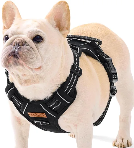 Vista 14 de Arnés para perro sin tirones, chaleco ajustable para perro para caminar fácilmente, material Oxford transpirable, arnés reflectante para mascotas