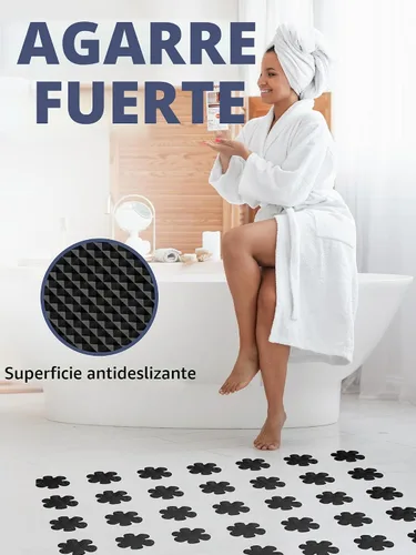 Vista 3 de Secopad Calcomanías para bañera antideslizantes, 24 piezas de peldaños de ducha de seguridad con raspado premium (negro)