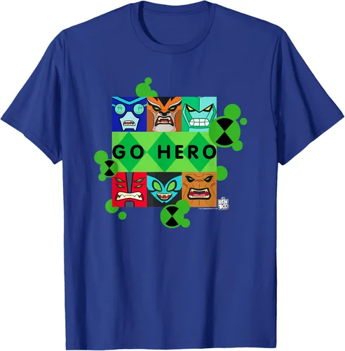 Vista 24 de Ben 10 Go Hero - Camiseta, Azul / Patchwork, S